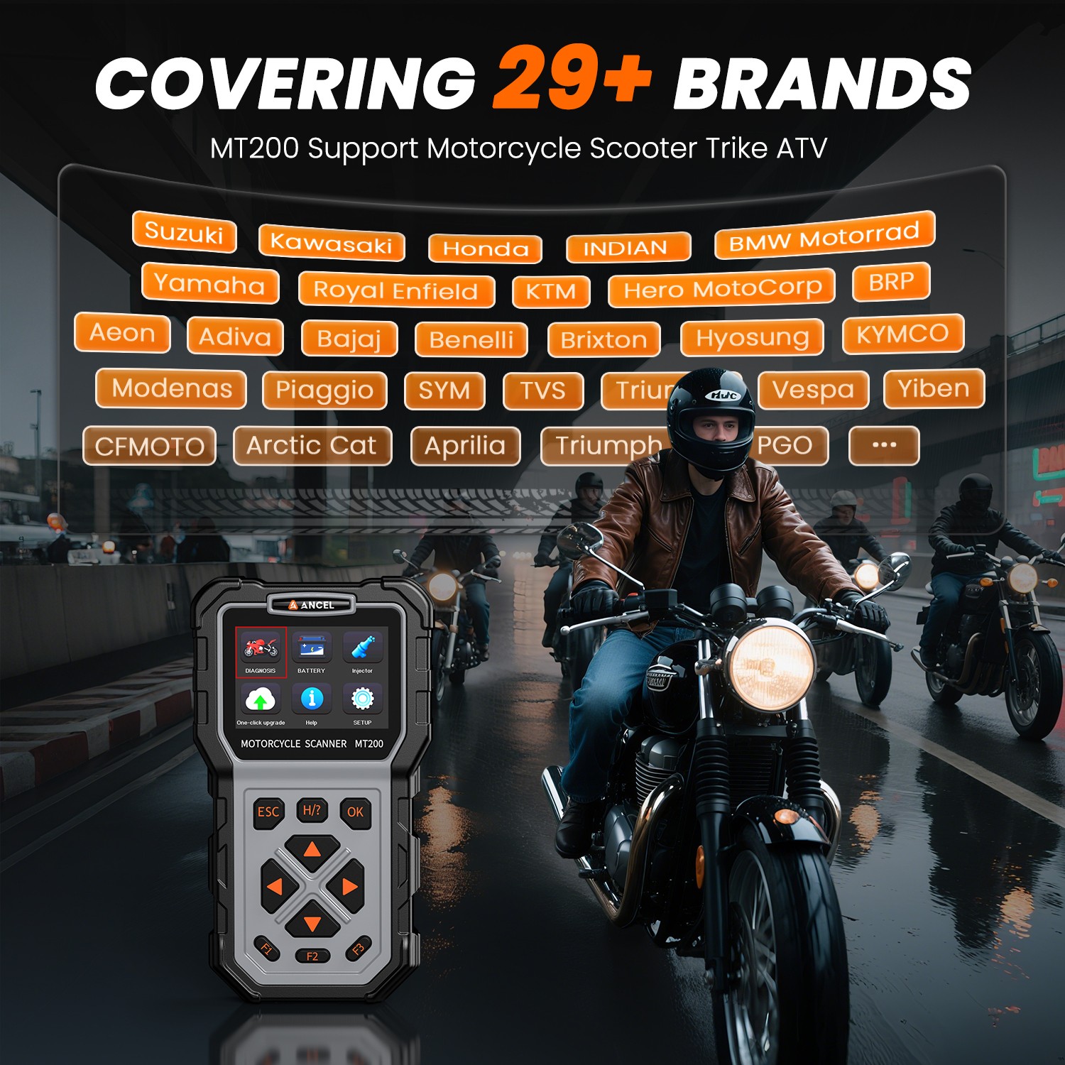 Motorcycle OBD2 Scanner Diagnostic Tool Fault Code Reader ABS Fit For Triumph