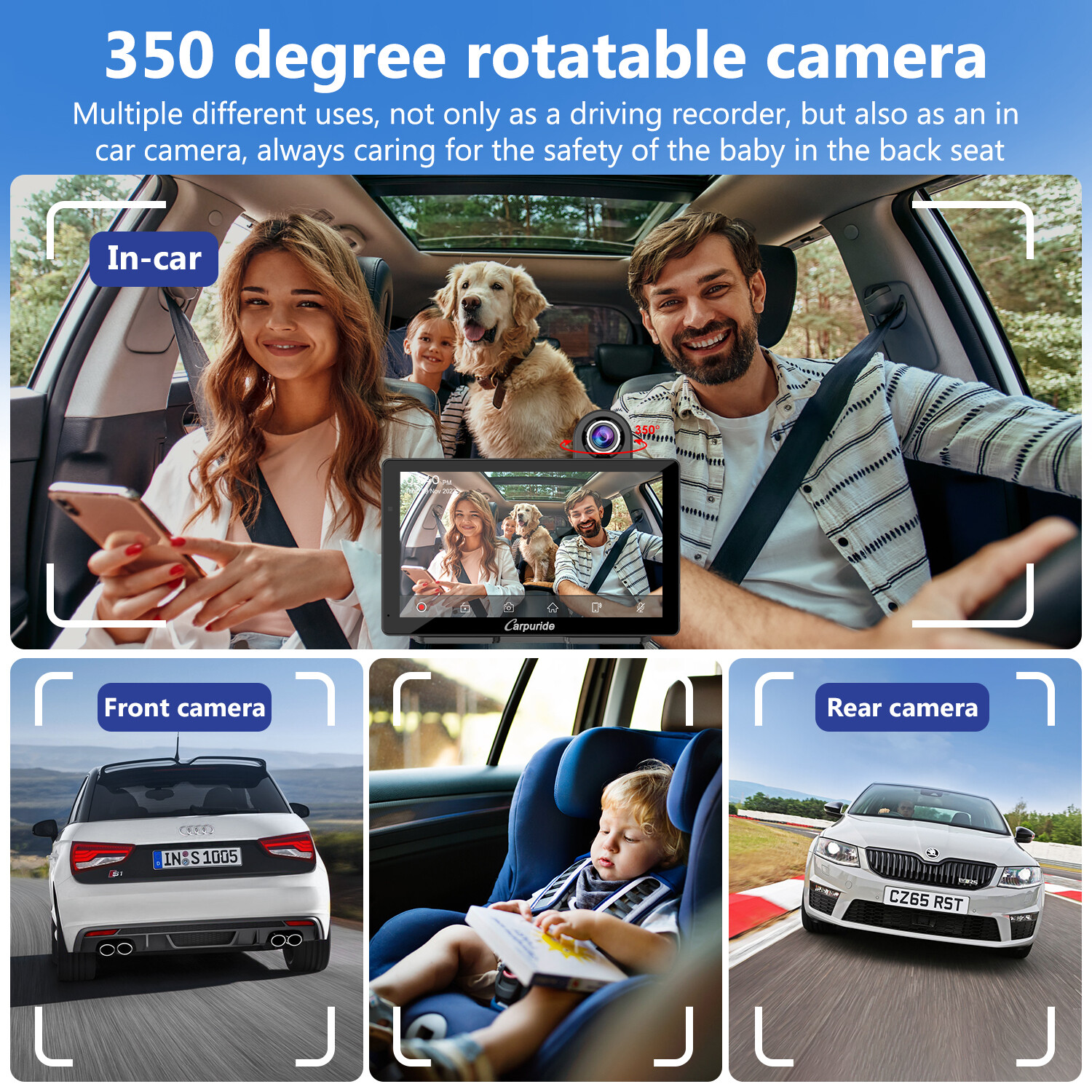 Carpuride W703 Wireless Carplay Android Auto 4K Front Camera Super Link Stereo