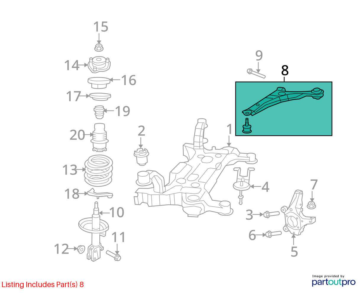 Driver Left Lower Control Arm Front Fits 08-19 Caravan 3618014