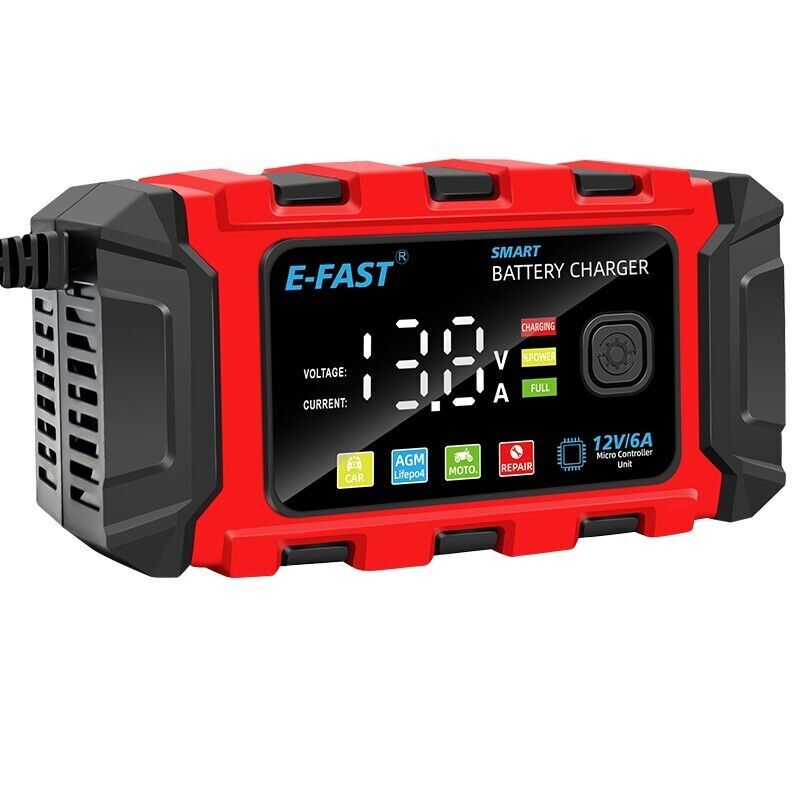 12V Smart Car Battery Charger Automatic Lifepo4 Repair Maintainer Trickle