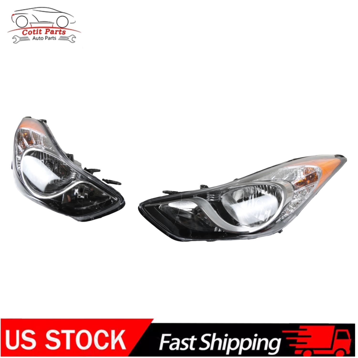 1 Pair Headlights Headlamp For 2011-2013 Hyundai Elantra HY2503161, HY2502161