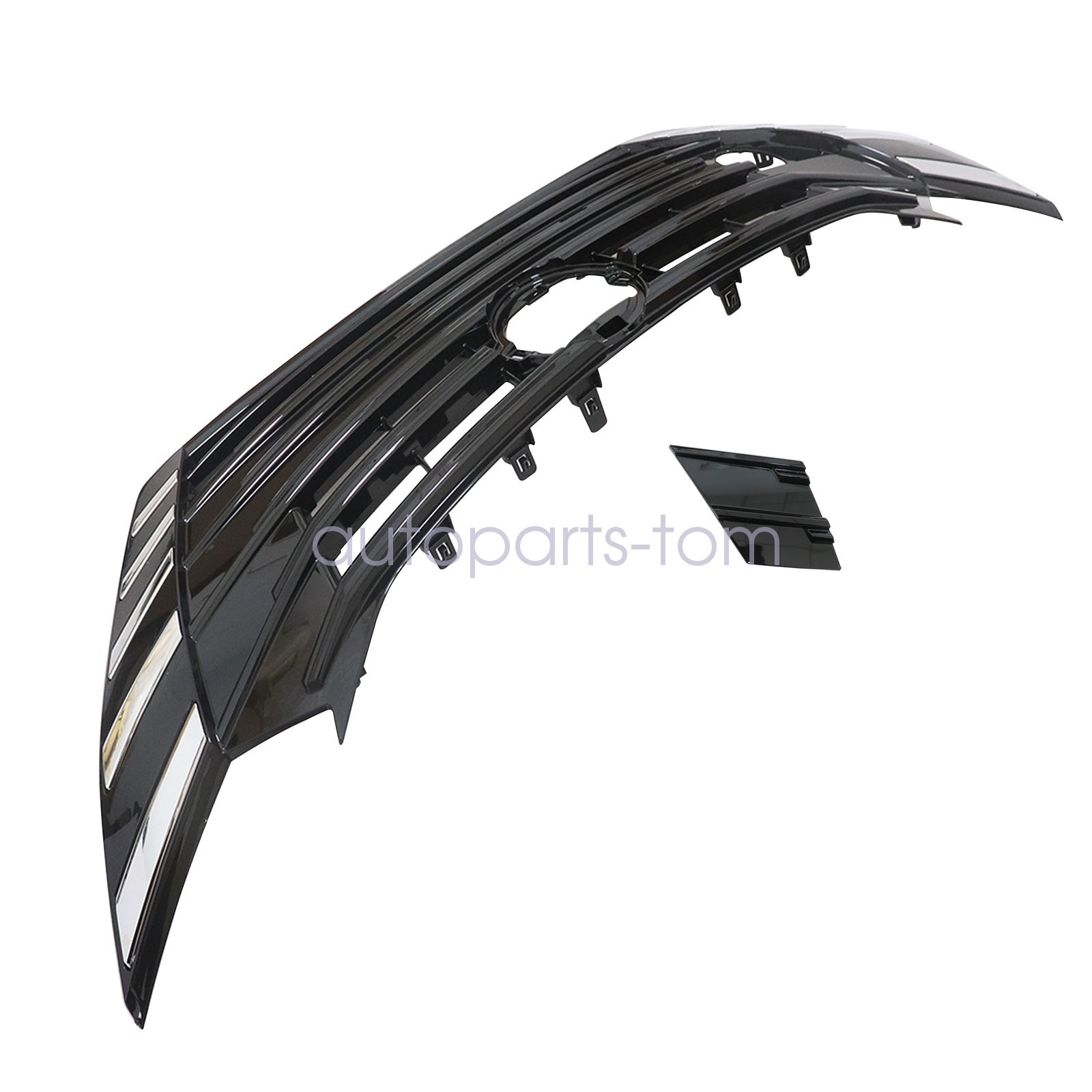 New Black Upper Bumper Grille Assembly Front Fit 2023-2025 Nissan Versa