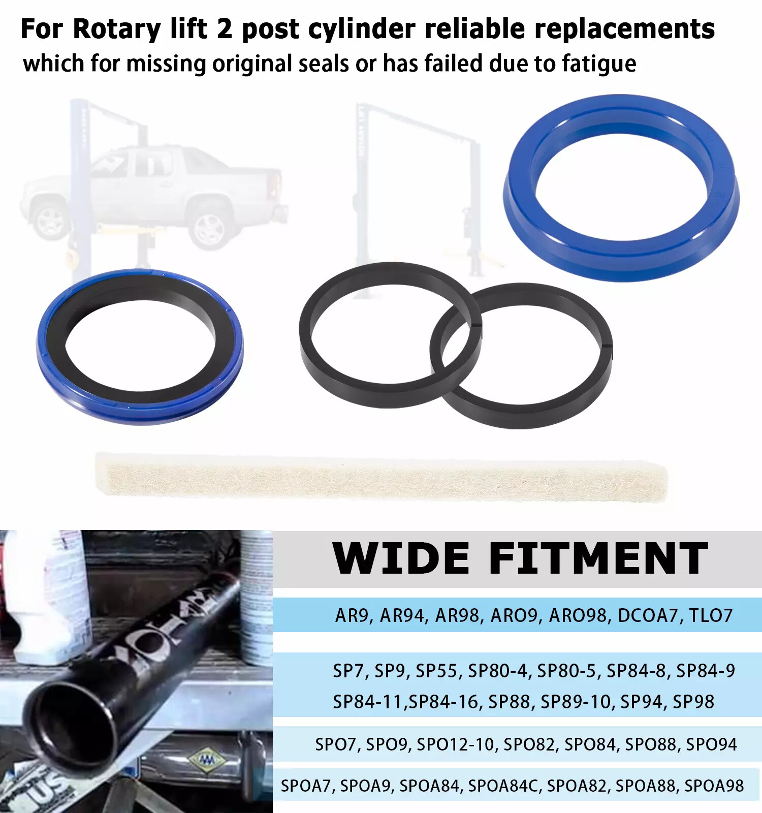 For Rotary Lift 2 post Pacoma Cylinder Seal Kit Rebuild Kit FJ7311 FJ783-12MF