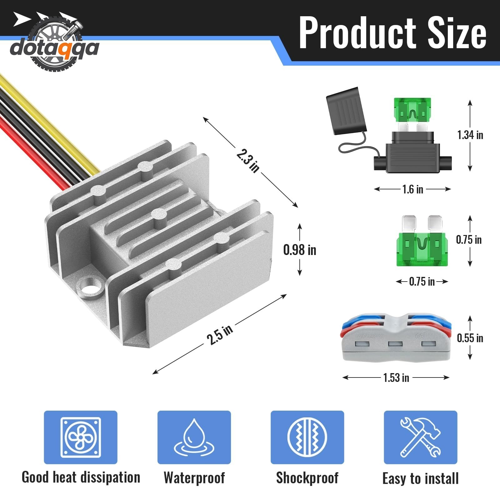 DC 48V 36V to 12V Step Down Converter 10A 120W Waterproof Voltage Regulator