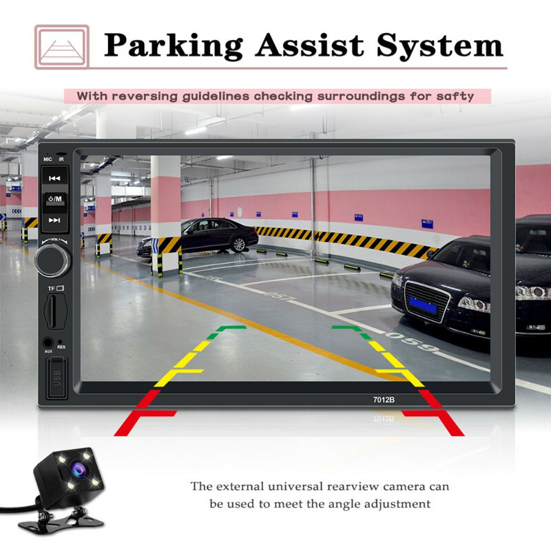 7” Touch Screen Double Bluetooth Car Stereo Radio MP5 Player Reversing Camera