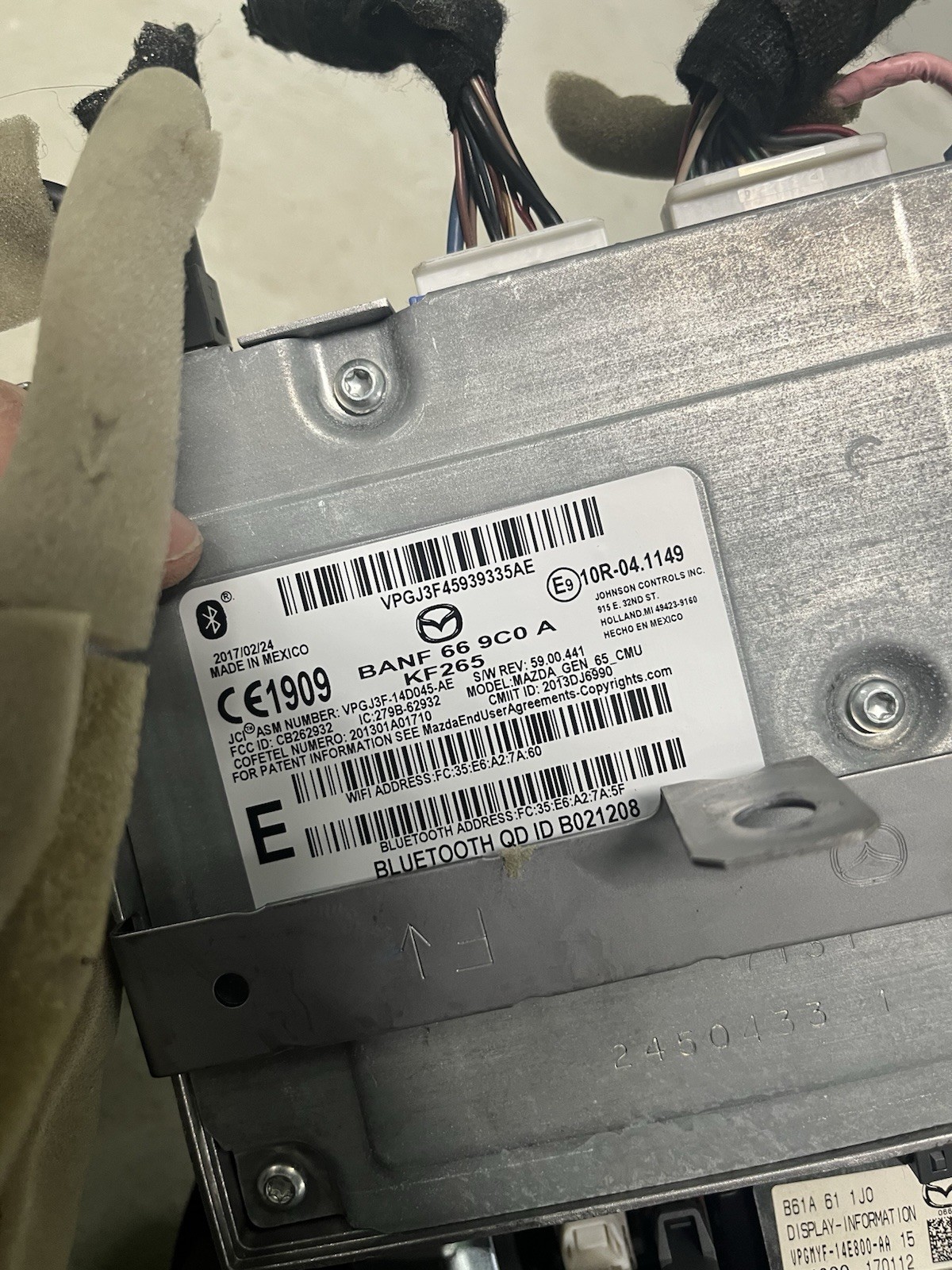 2017-2018 Mazda 3 Radio 7″ Display Screen Assembly OEM 30 Days Warranty