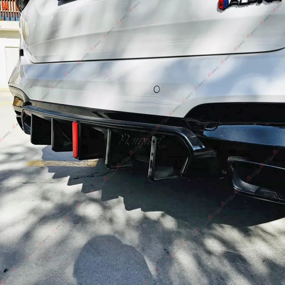 Gloss Black Rear Diffuser Lip W/Light For 18-21 BMW G01 X3 M40i M-Sport US Stock