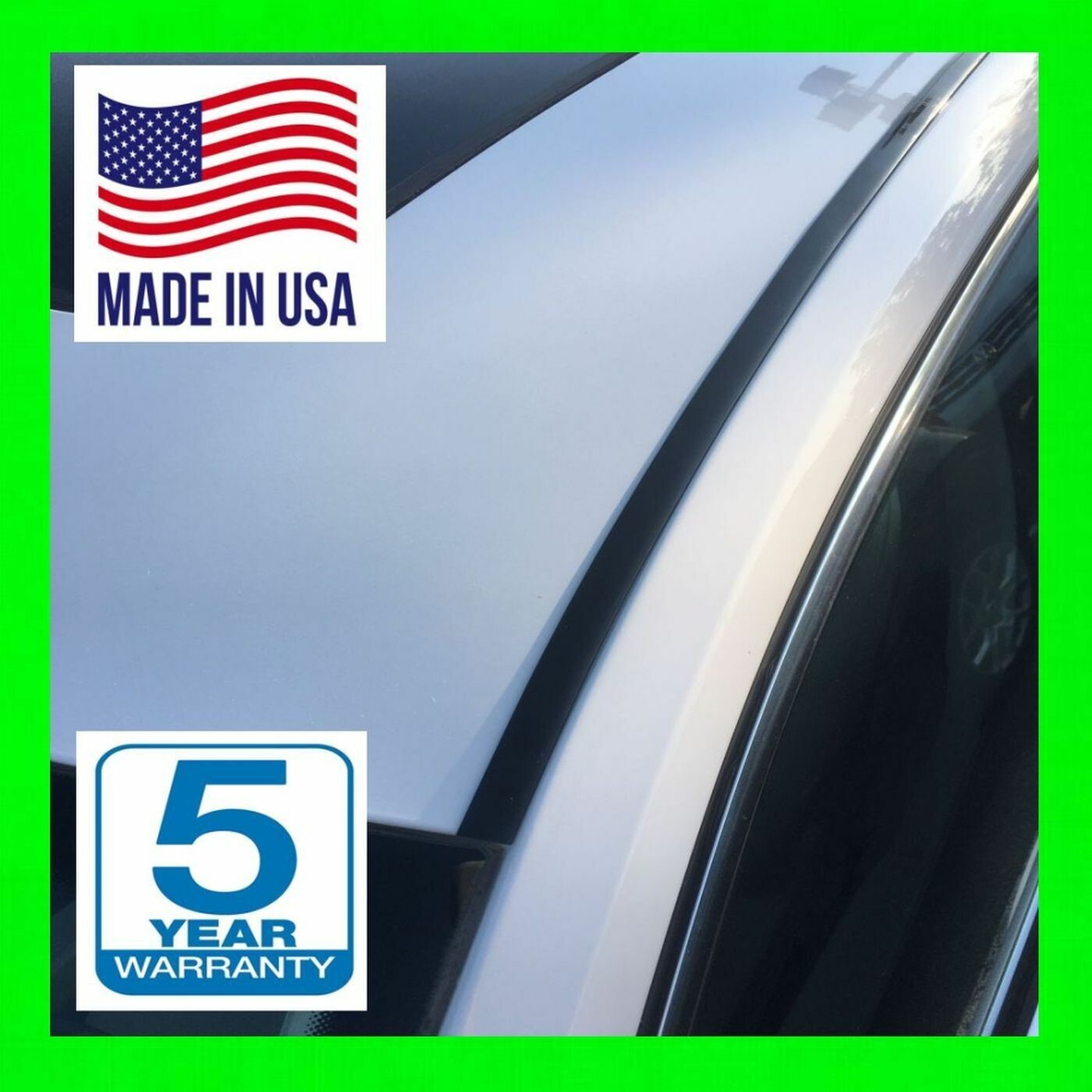 FOR LAND ROVER BLACK 2PC ROOF TOP TRIM DRIP MOLDINGS COVERS SET 5 YEAR WARRANTY