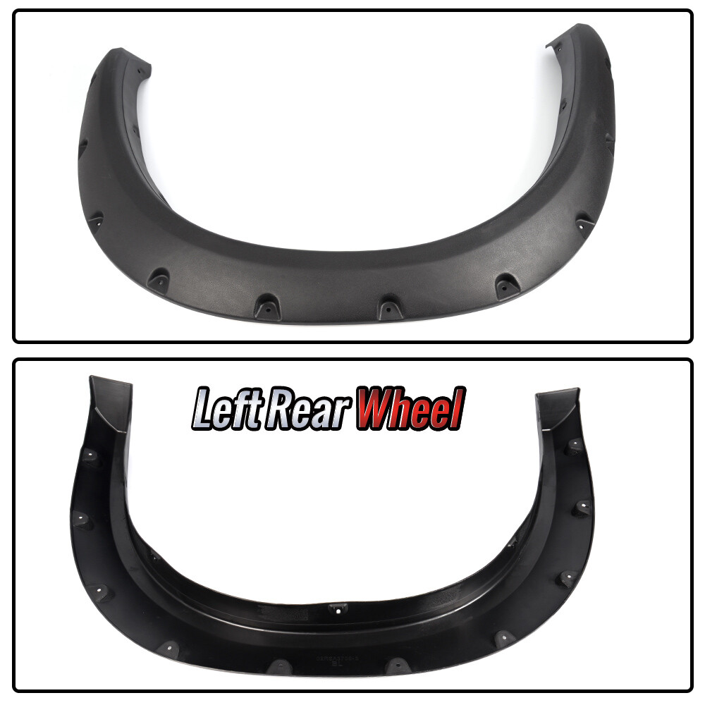 4PCs Wheel Fender Flares Textured Fit For 2009-2023 Dodge Ram 1500 Pocket Rivet