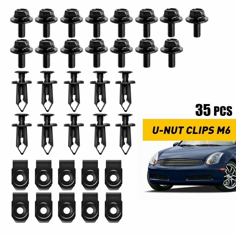 35pcs Engine Under Cover Splash Shield Guard Body Bolt U-nut Clips Fastener New