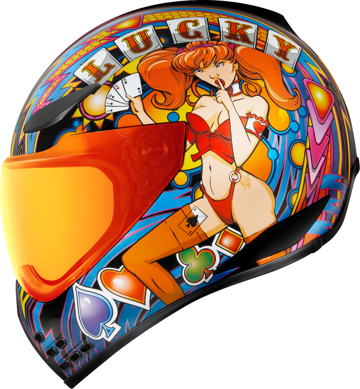 Icon Domain Lucky Lid 4 Unisex Adult Motorcycle street Riding Full Face Helmet