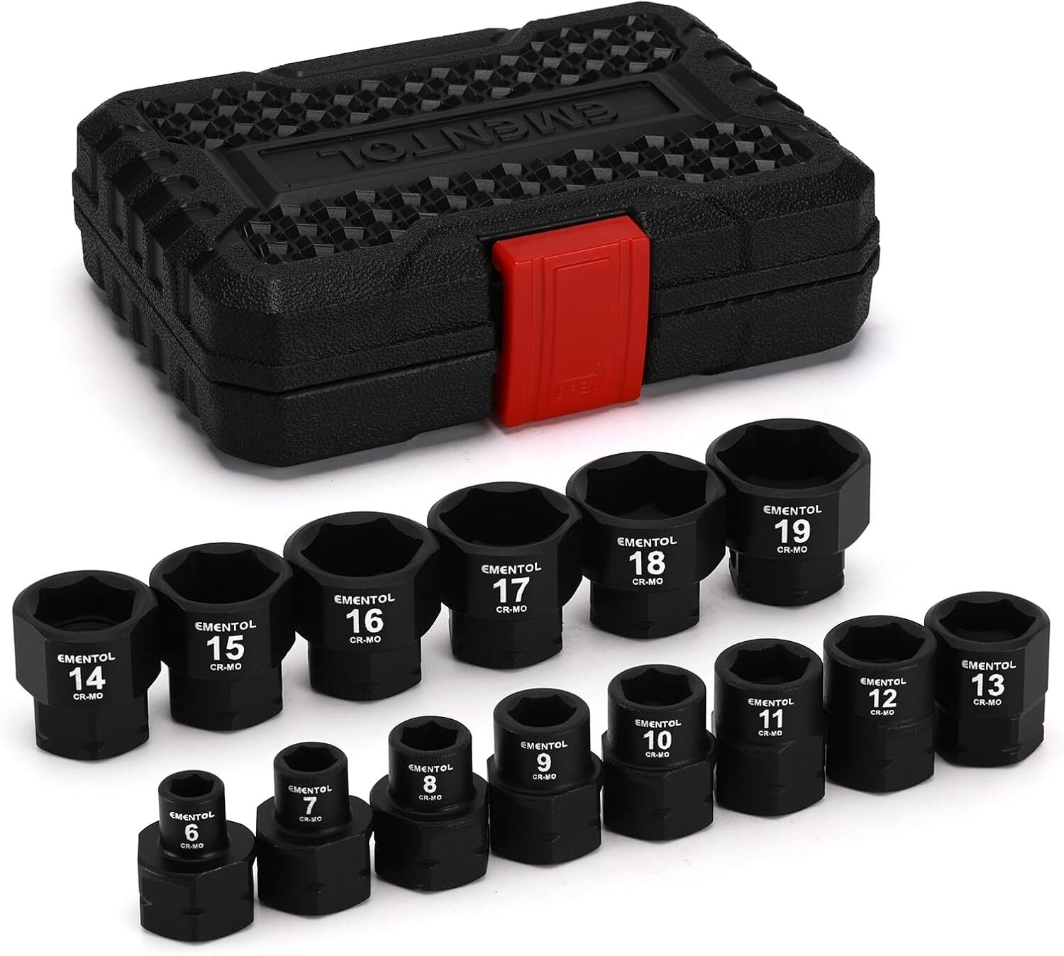 14PCS 3/8″ Drive Low Profile Nano Impact Socket Set Metric, 6mm-19mm, CR-MO