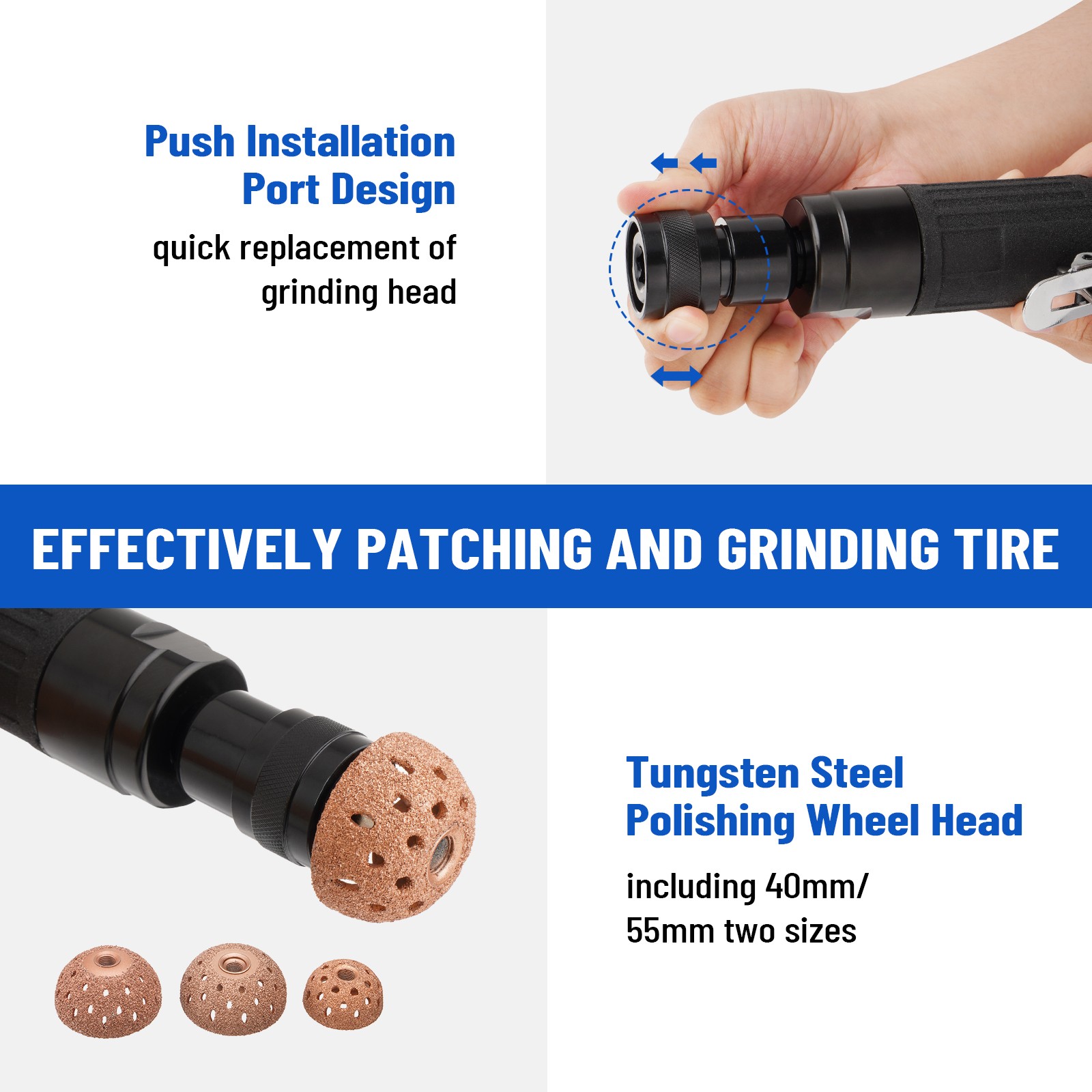 Racewill Air Tire Repair Polish Patch Tools Include 2500rpm Low Speed Air Tir…