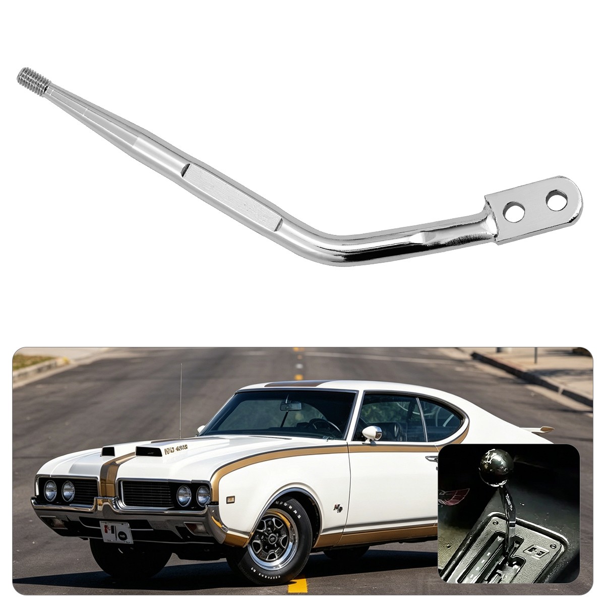 Plain Round Shifter Stick Hurst Style #5387438 For Chevrolet Camaro 1969-1977