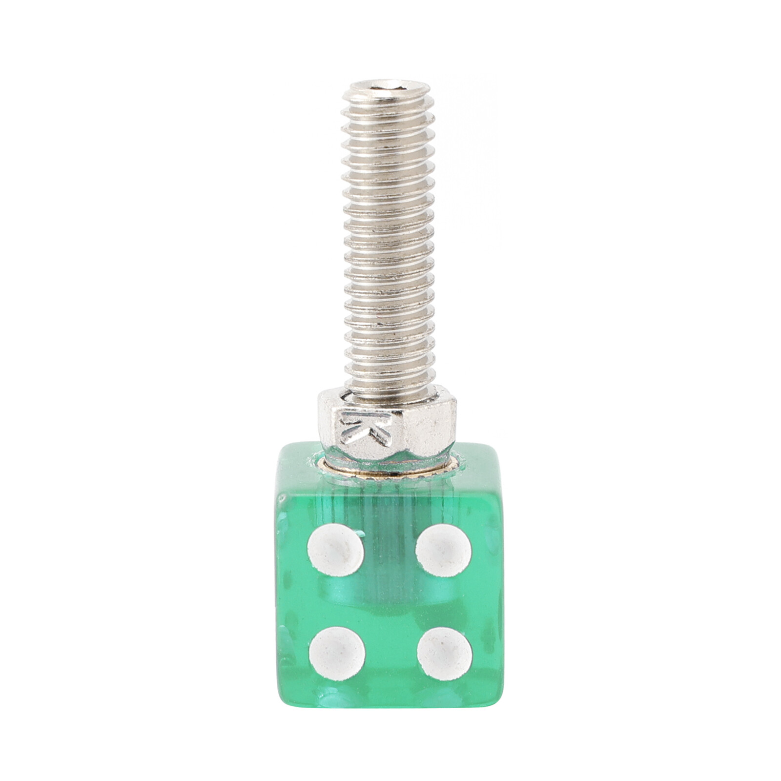4x Motorcycle Bike Plastic Green Dice License Plate Bolt On Screw On Frame Nut