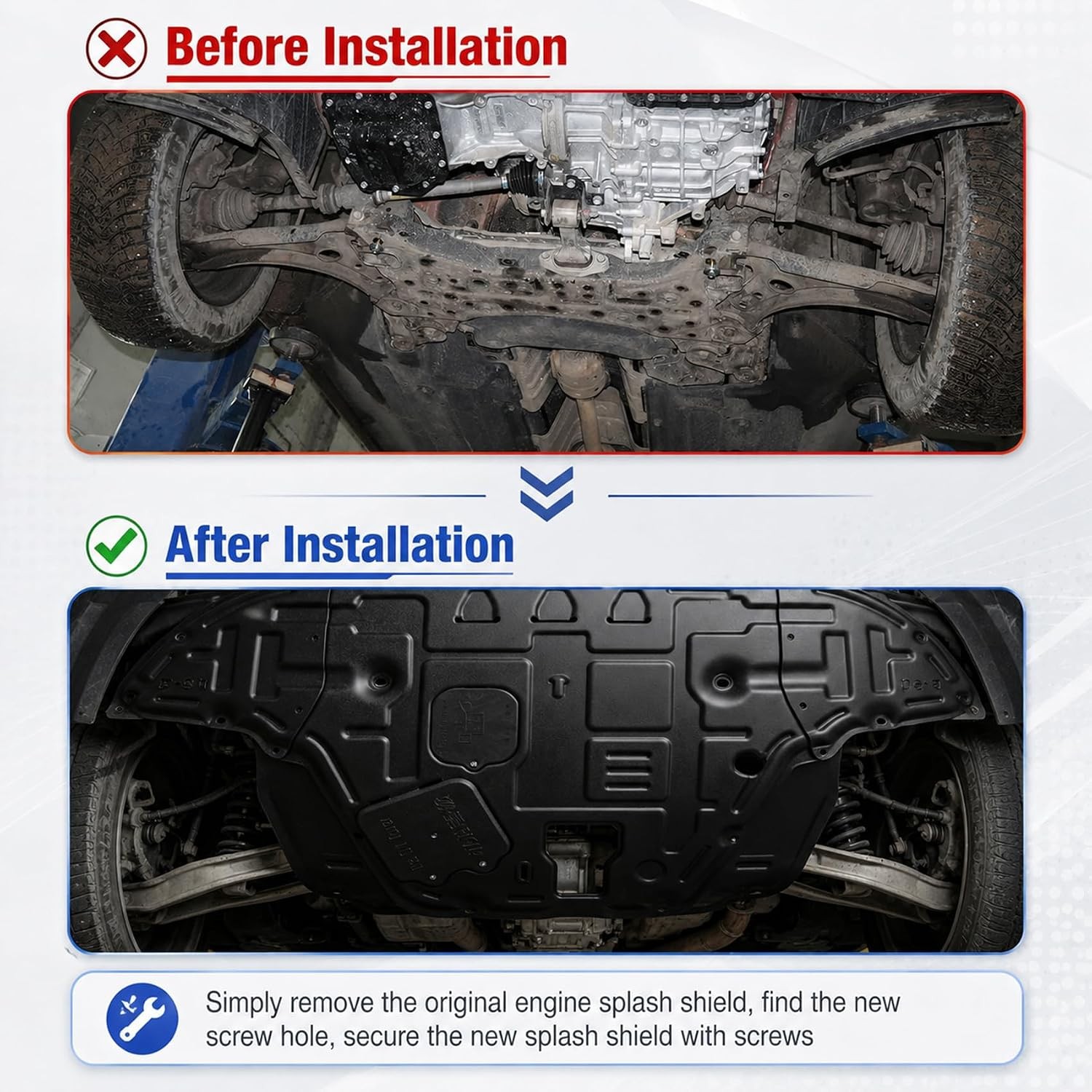 Engine Splash Shield Guard Customized for KIA K5 2021-2026 Skid Plate Repair Kit