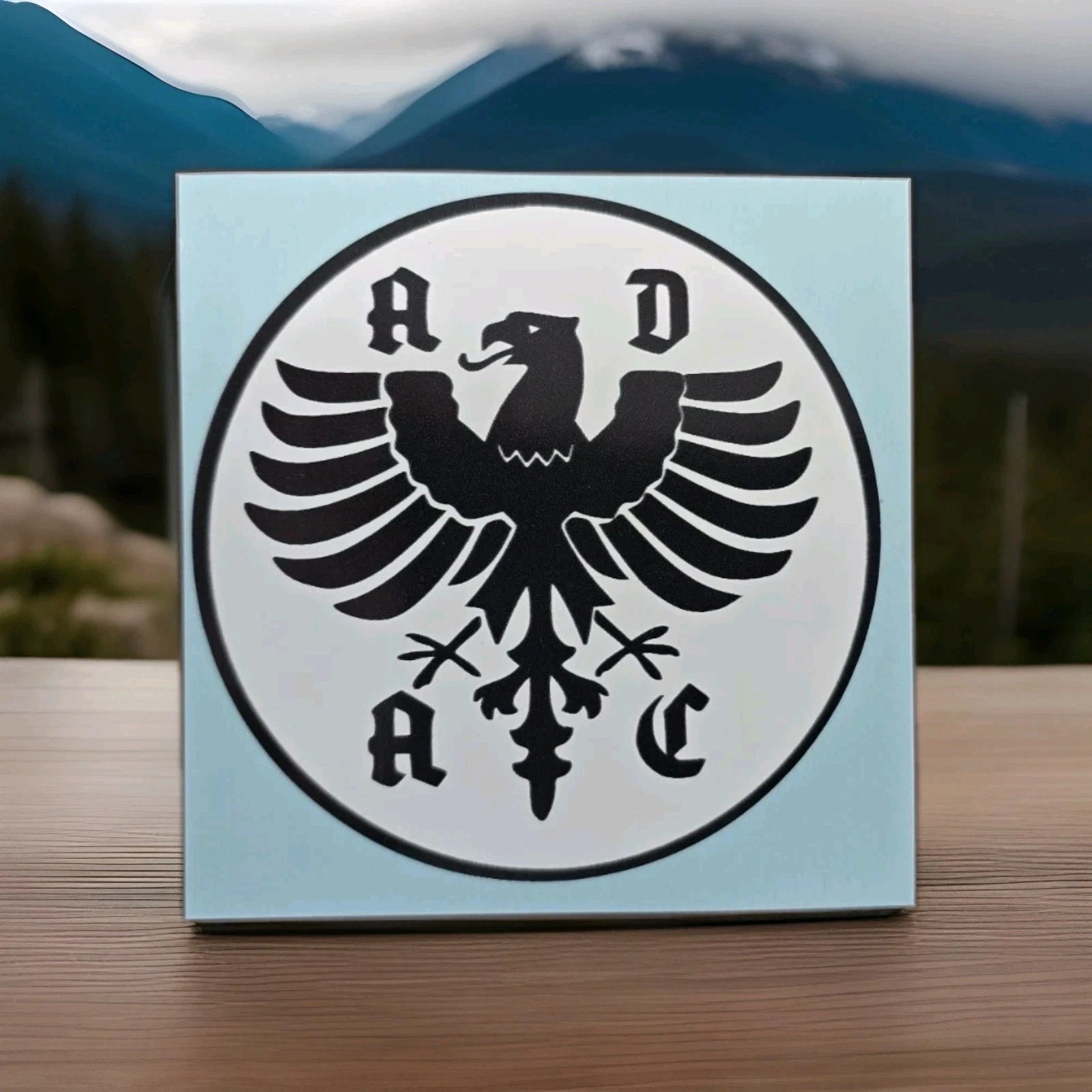 ADAC German Auto club Round Emblem domed decal Bike Car sticker racing 3.5″