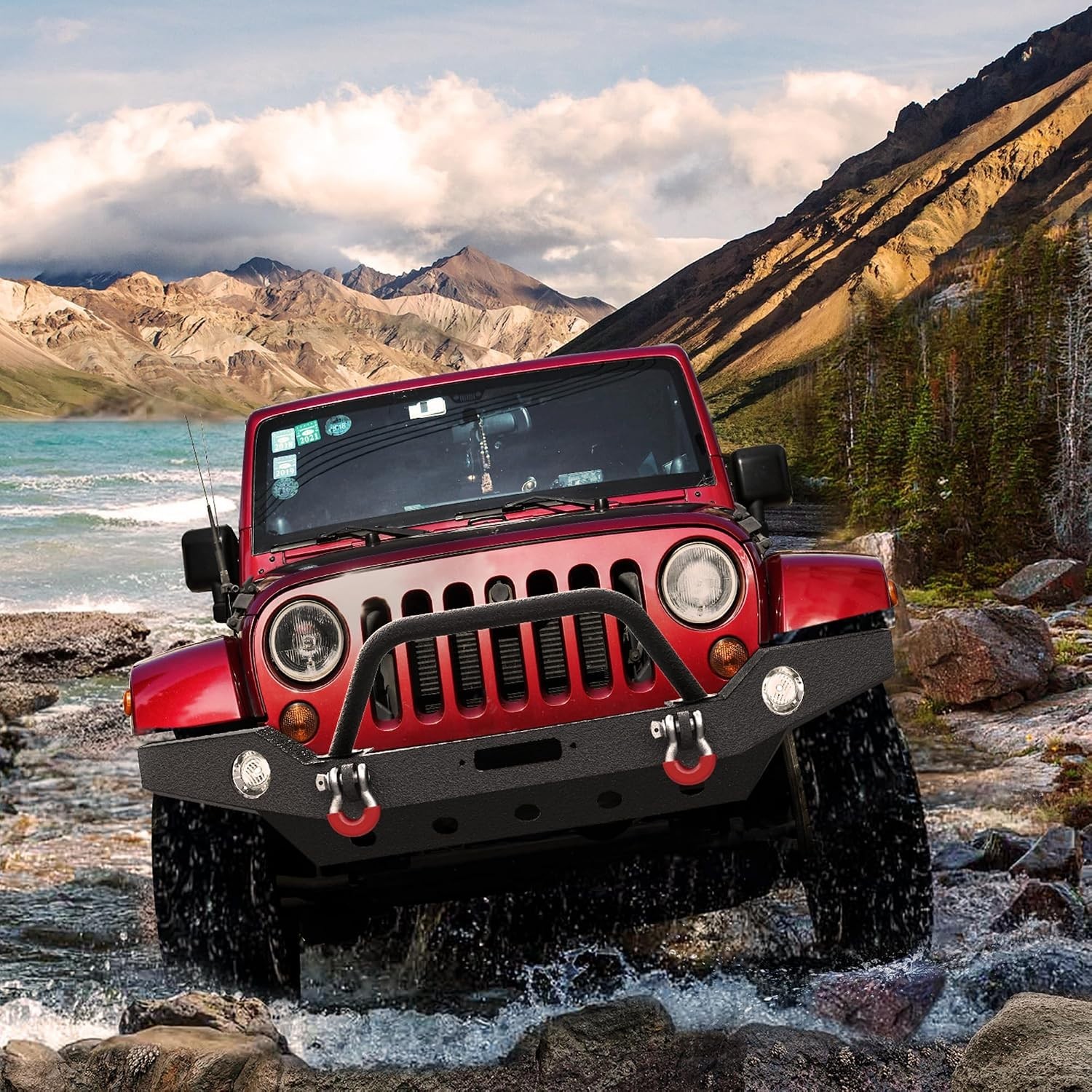 Carbon Steel Full Width Bumper for 2007-2018 Jeep JK & Unlimited Models