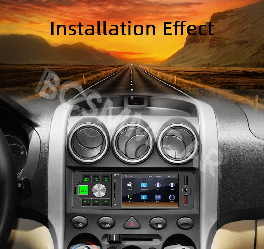 Single Din Car Radio Stereo For Carplay 4.1in MP5 Player Touch Screen Bluetooth