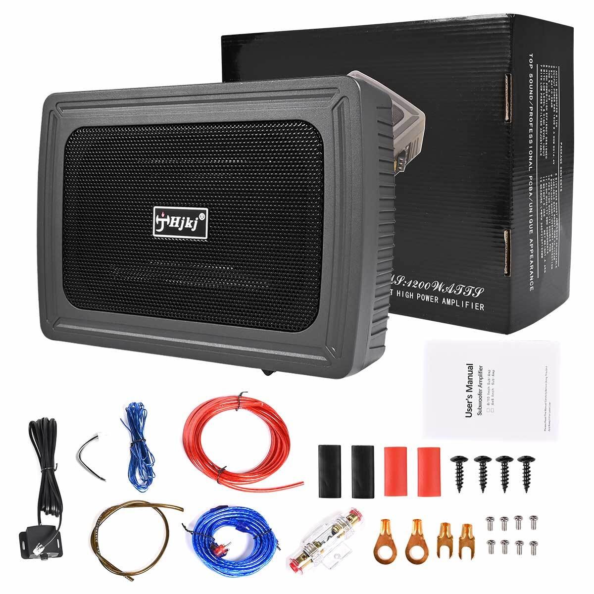 2pcs 1200W Active Under seat Car Bass Box Audio Subwoofer Sub Speaker Amplifier
