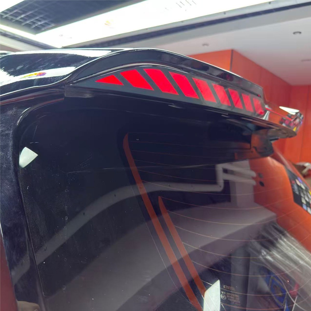 Fit For Highlander 2015-2017 Black Roof Wing Trunk Top Spoiler W/led Light