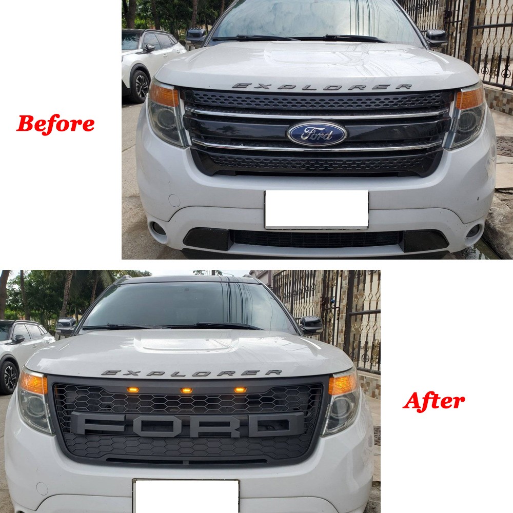 Front Grille for 2012-2015 Ford Explorer Bumper Grill Honeycomb Mesh W/Letters