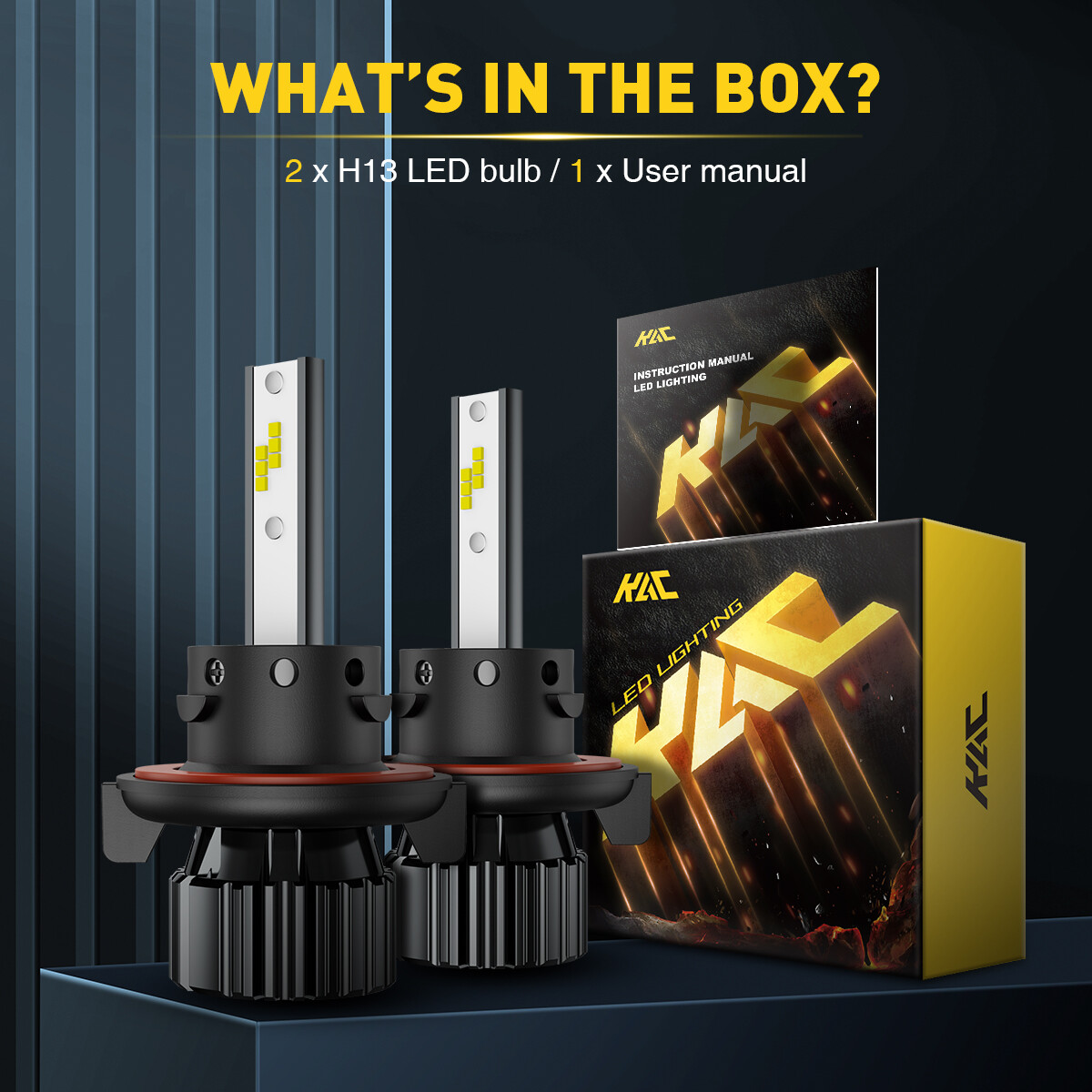 KAC CSP 9008 H13 LED Headlight Bulbs Conversion Kit High Low Beam 6000K Bright