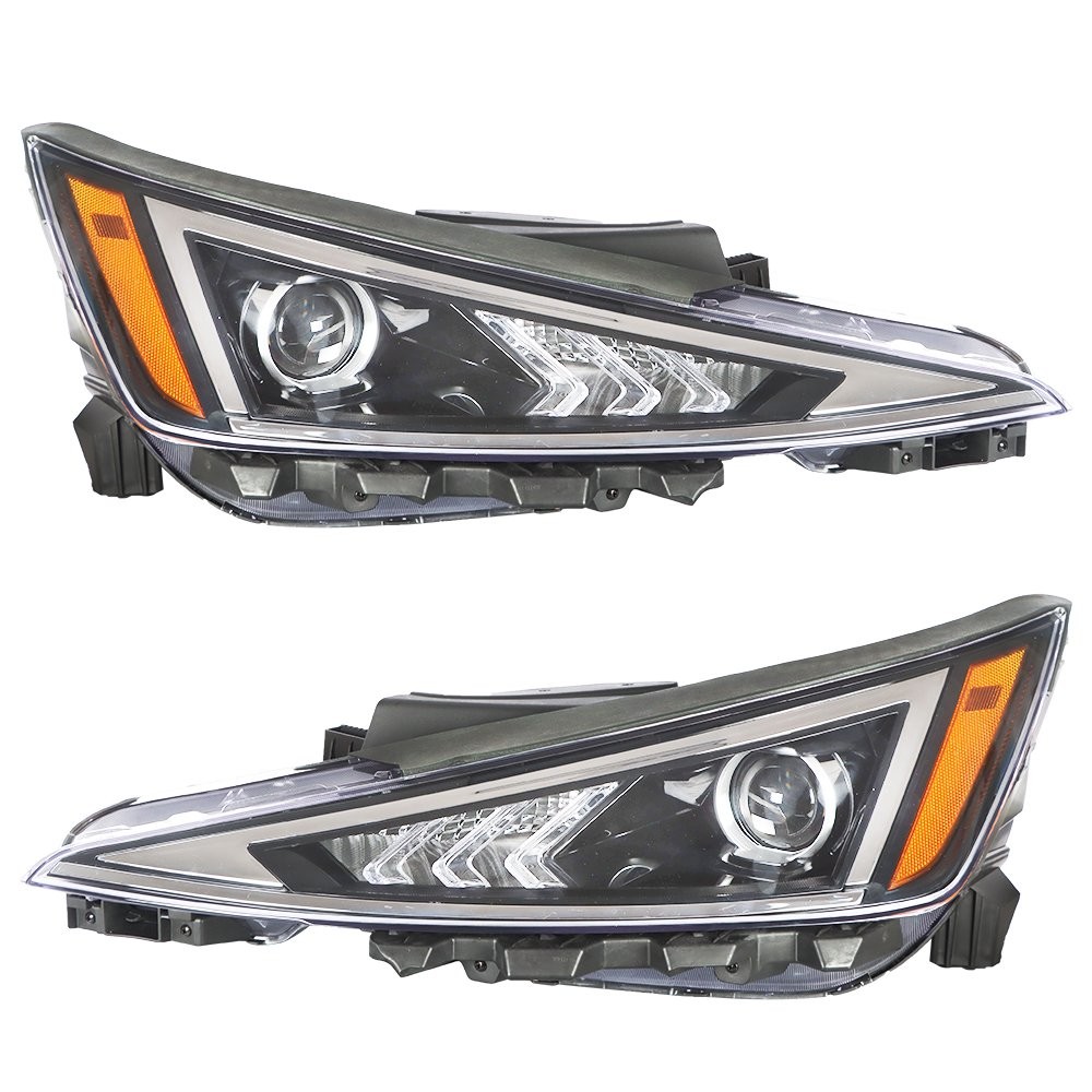 Driver&Passenger Headlight For Hyundai Elantra 2019 2020 Black Housing Halogen