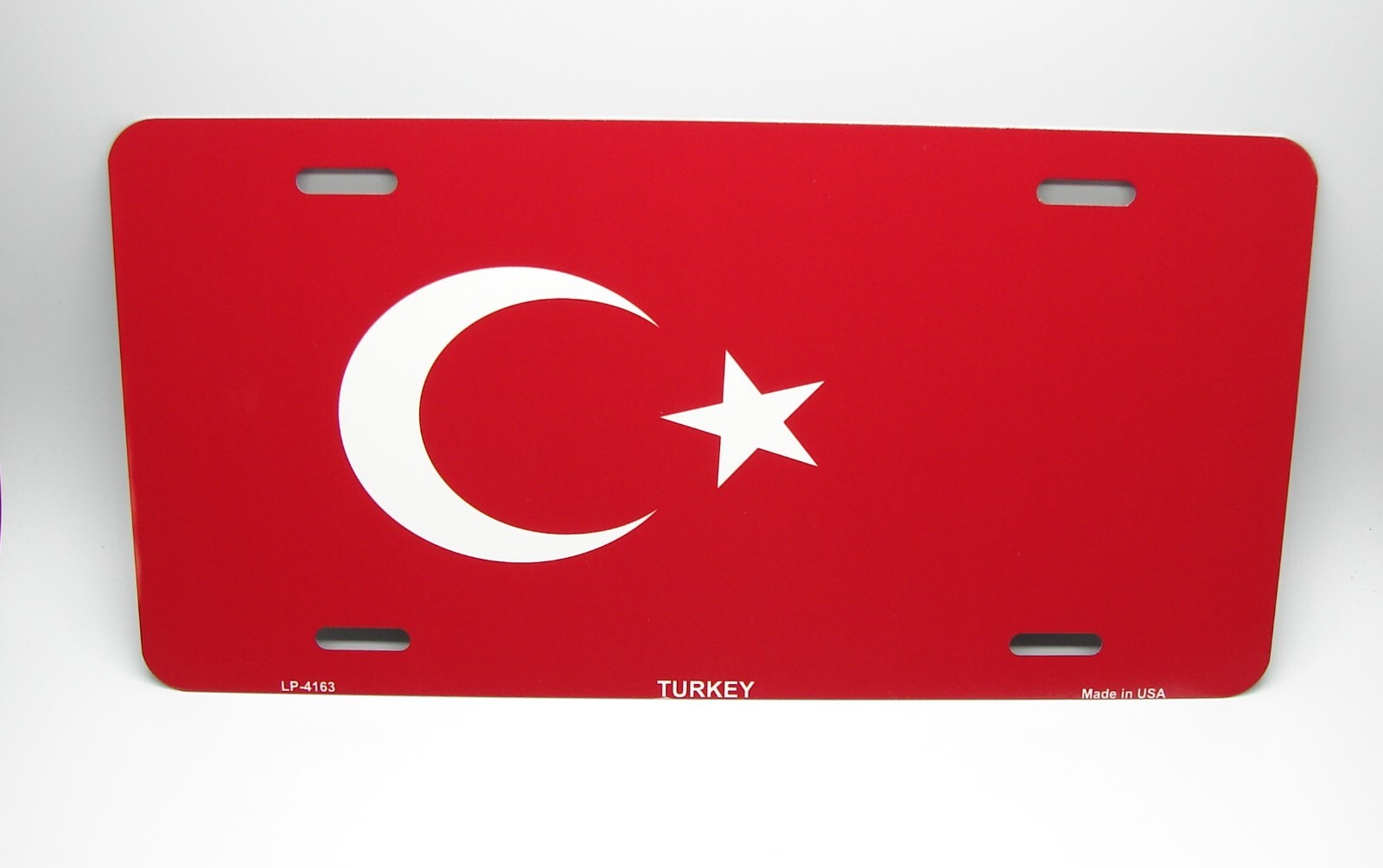 TURK TURKISH TURKIYE FLAG METAL CAR NOVELTY LICENSE PLATE AUTO TAG