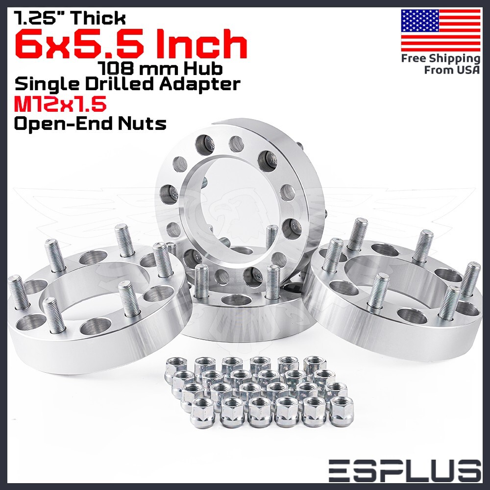 4 x 1.25″ 6×5.5″ 108mm Wheel Adapter Spacer Fit Lexus/Toyota Tacoma FJ Tundra