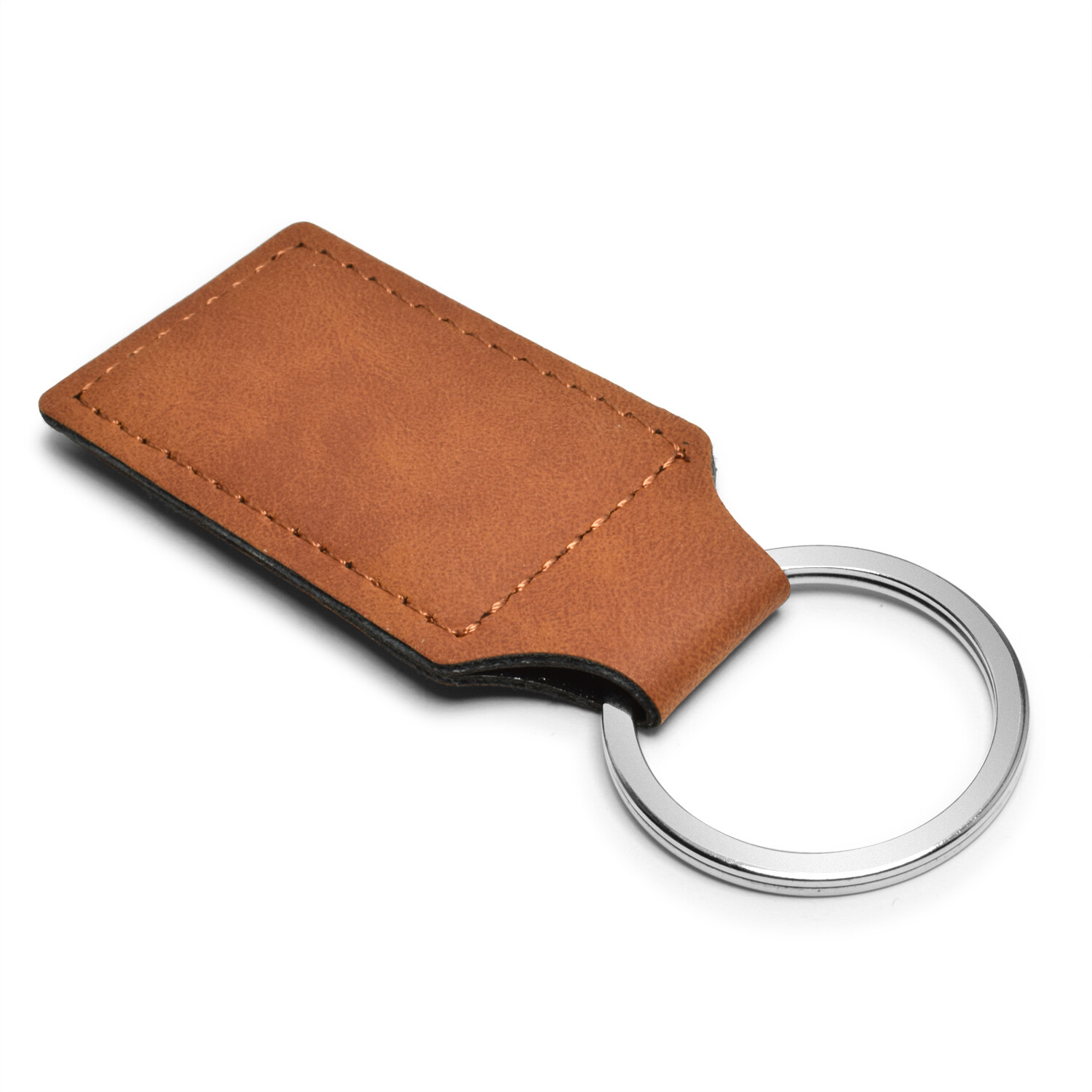 Jeep Wrangler Rectangular Brown Leather Key Chain Key-Ring