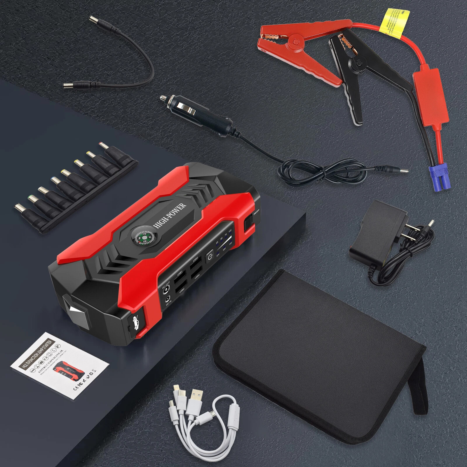 100000mAh Car Jump Starter Booster Jumper Box Power Bank Battery Charger