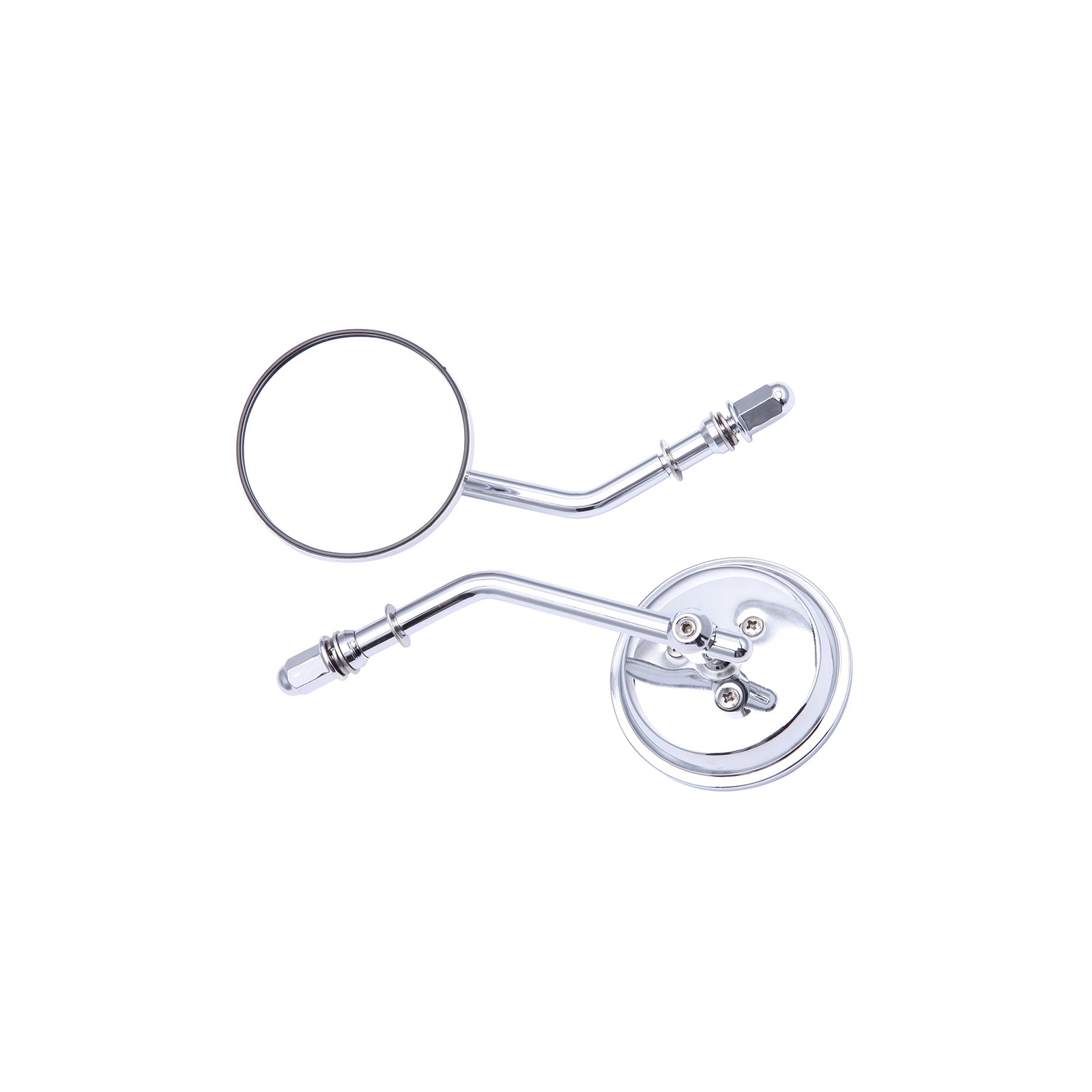Chrome Round Motorcycle Rearview Mirrors For Harley Softail Deluxe Dyna Custom