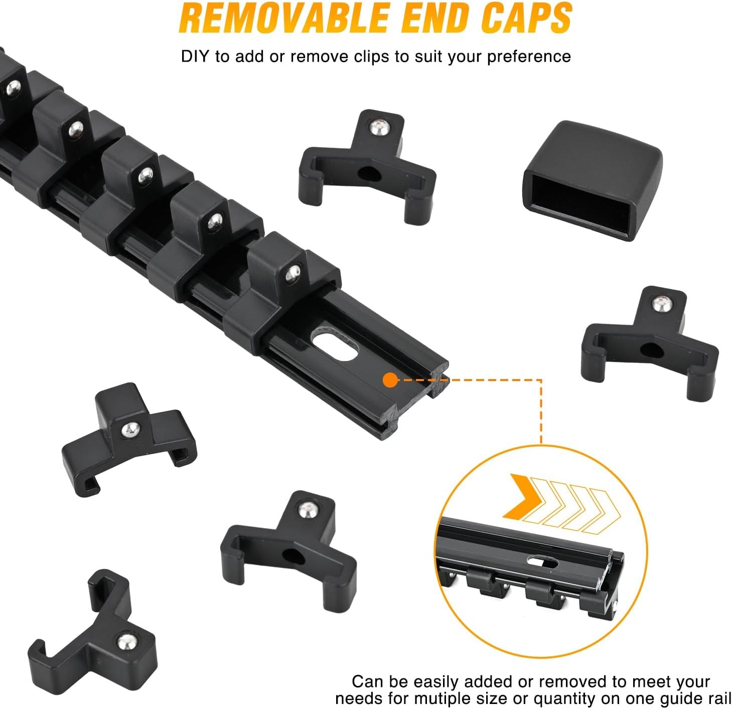 Socket Organizer ABS Socket Holder Set 1/4″ 3/8″ 1/2″ Drive Socket Rail Holders