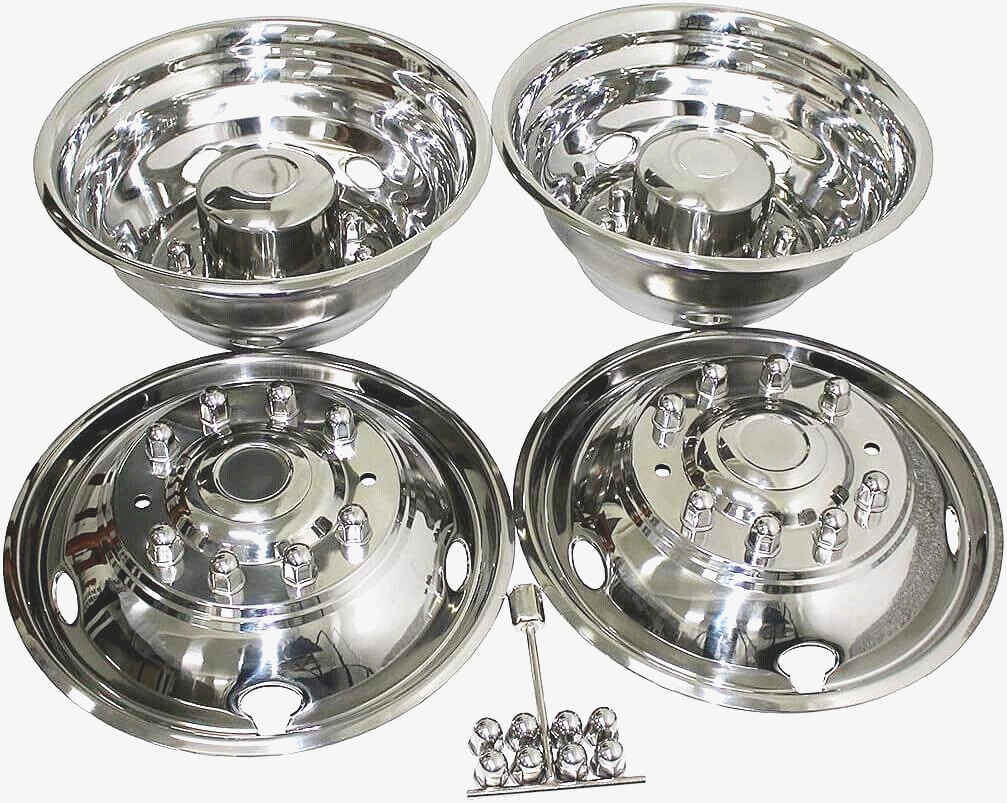 19.5” 10 Lug Stainless Steel Wheel Simulator for 2005-2025 Ford F450 F550 Truck