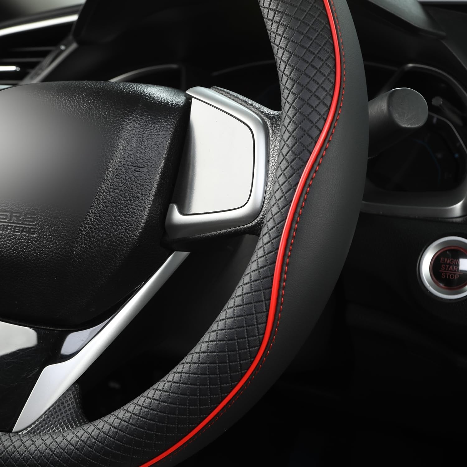 Customized Car Steering Wheel Cover Leather For Jaguar F-TYPE 14½- 16 inch Round