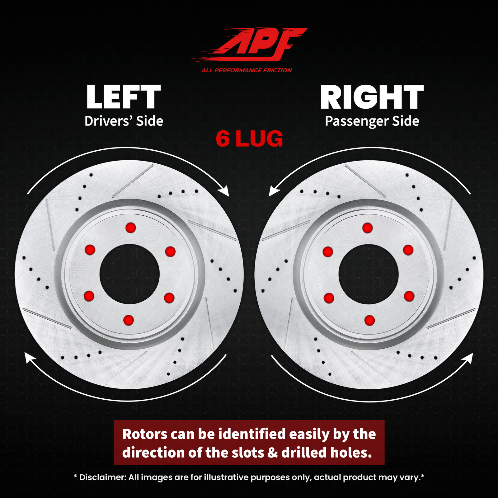 For GMC Acadia 2007-2016 – Front Drilled and Slotted Rotors