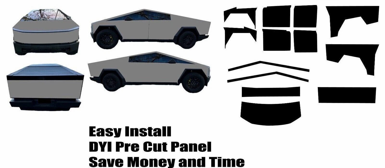 Cybertruck DIY PPF Paint Protection Film Wrap Color Change Gloss Pearl White NEW