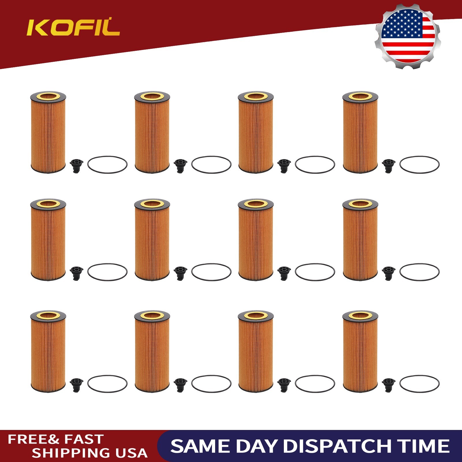 12PCS A9361807410 Oil Filter Replaces A9361800009 LF4008 E181HD252 LF4008