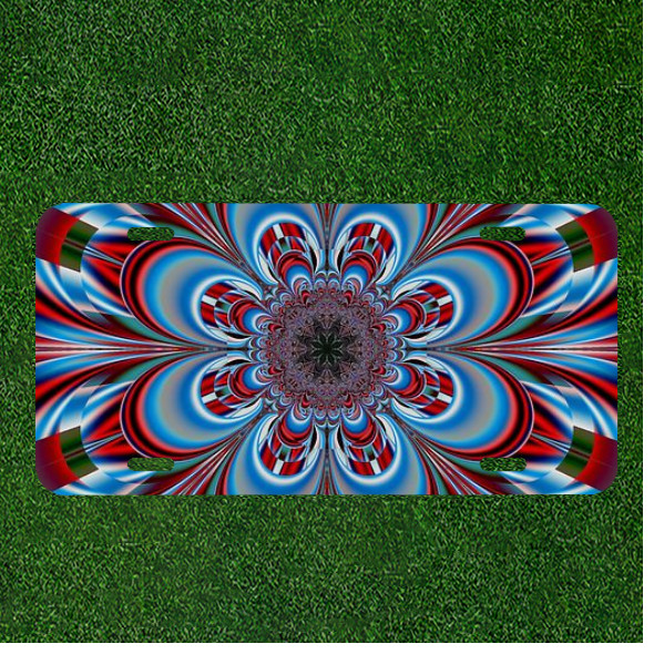 Creative Personalized Car License Plate With Abstract Flower Artwork Art