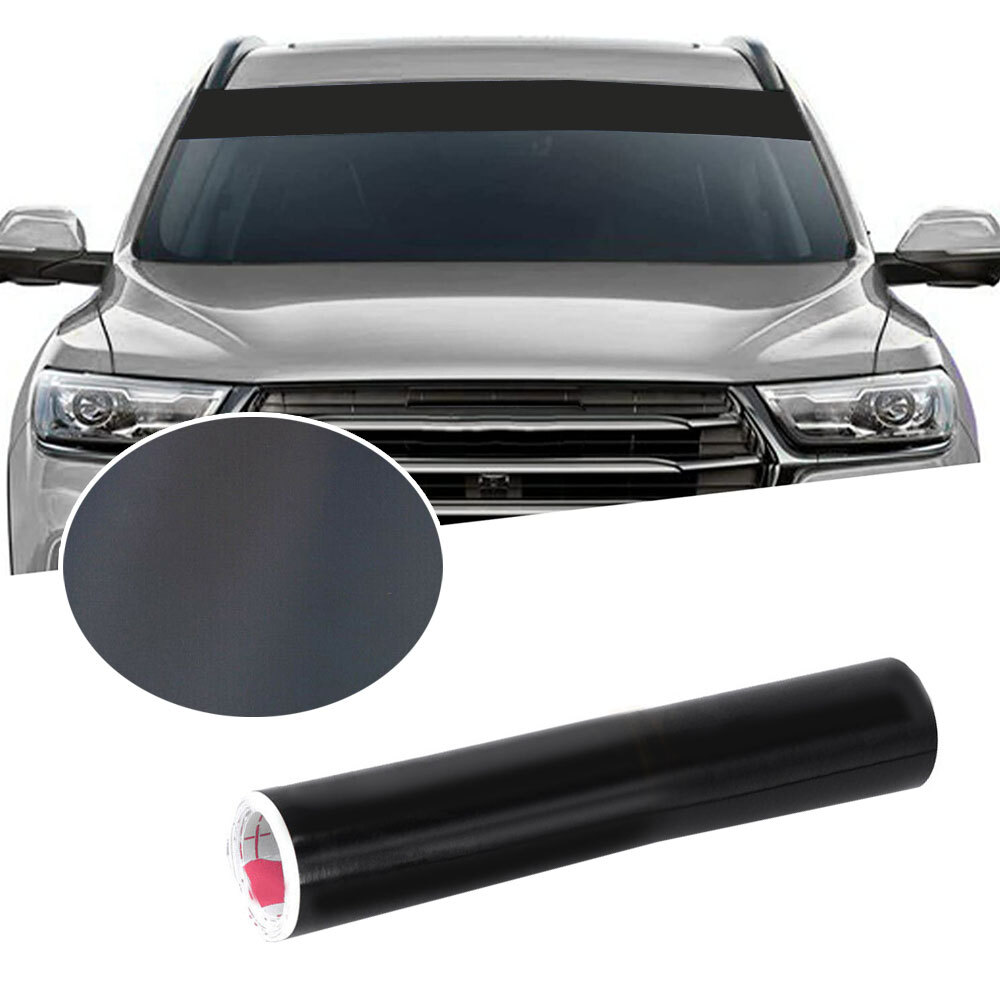 Car Front Windshield Sun Visor Matte Black Strip Sticker Sun Shade Accessories