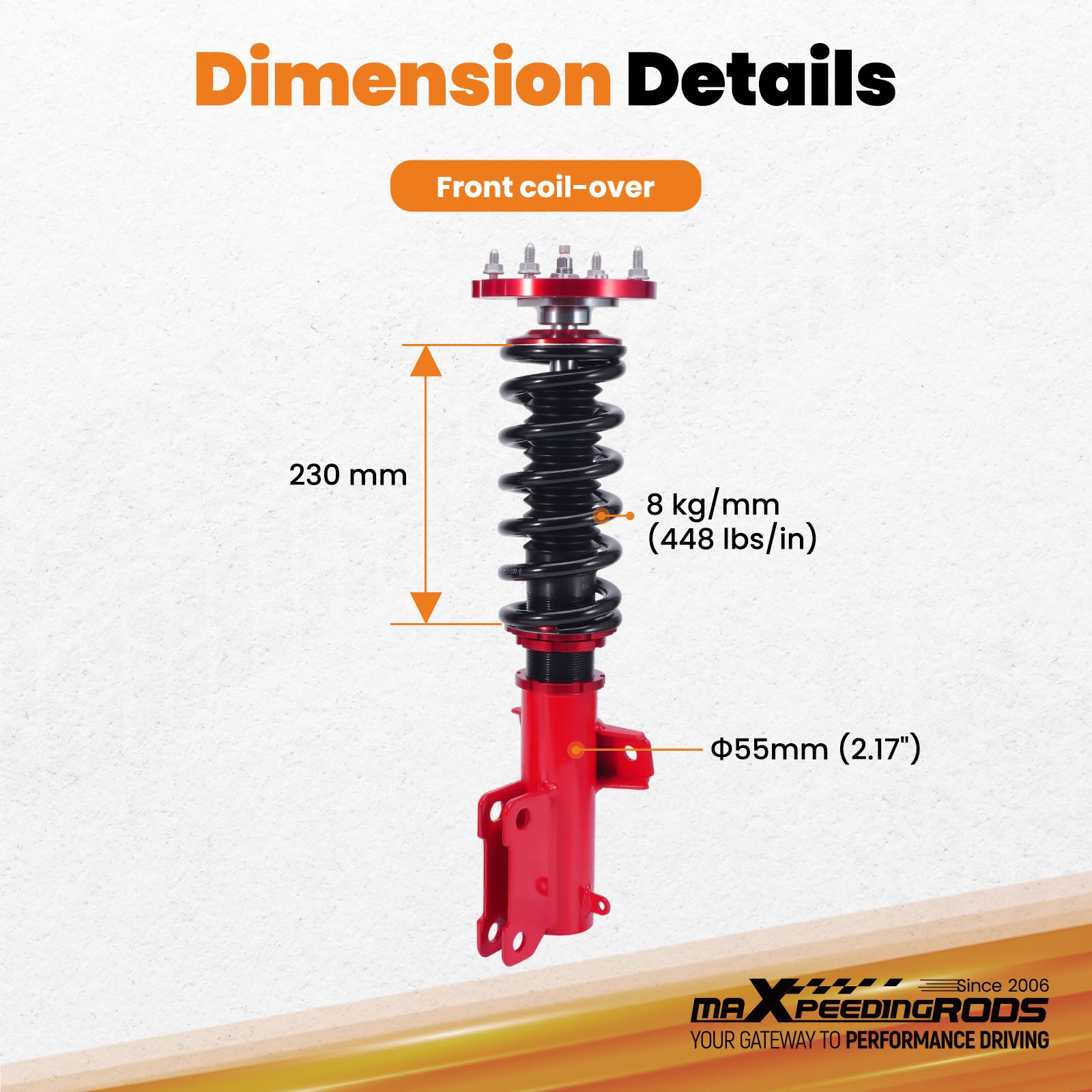 MaXpeedingrods Front Coilovers Suspension Kit For Ford Mustang & GT 2005-2014