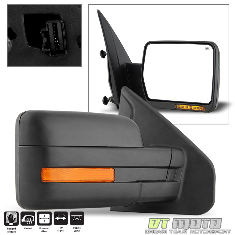 2007-2014 Ford F150 Power+Heated+LED Signal+Puddle View Mirror Right Passenger