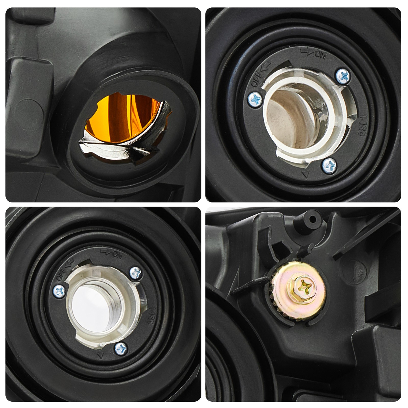 Headlight Pair for 2001-2007 Toyota Highlander LH & RH Headlamps Black Housing