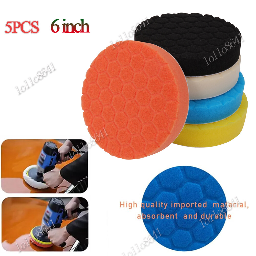 5pcs 6″ Car Buffing Polishing Pads Waxing Foam Sponge Polisher Kit for Drill US