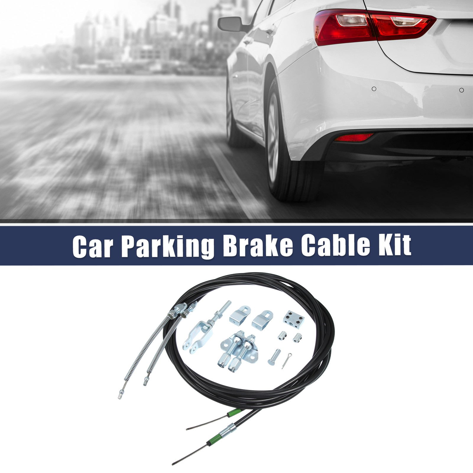 1 Set Universal Auto Car Parking Brake Cable Replacement Black Metal Plastic