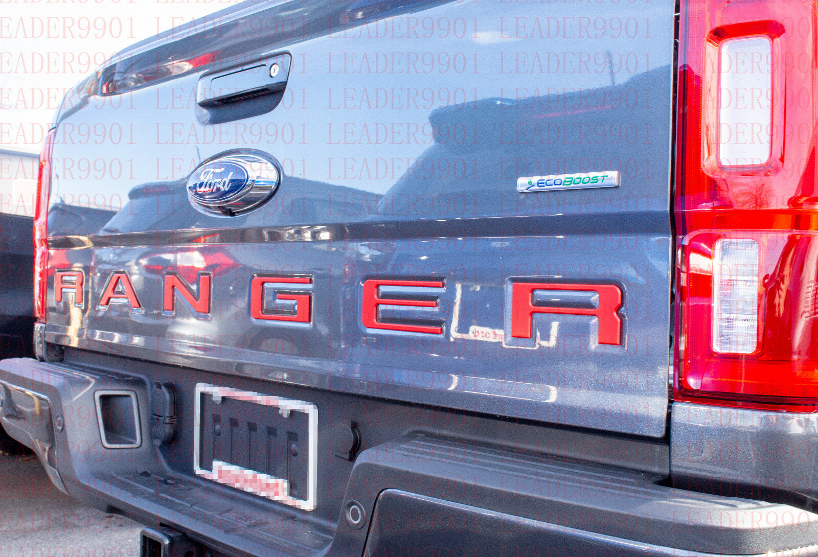 Red Tailgate Letters ABS Plastic Inserts for 2019-2022 Ford Ranger 0.1IN