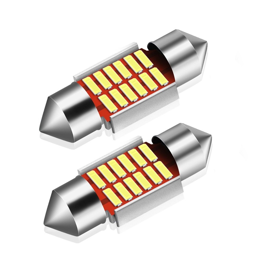 LED Side Marker Dome Map Trunk Light Bulb White 4014SMD 12-Chips 31MM 6000K 2PCS