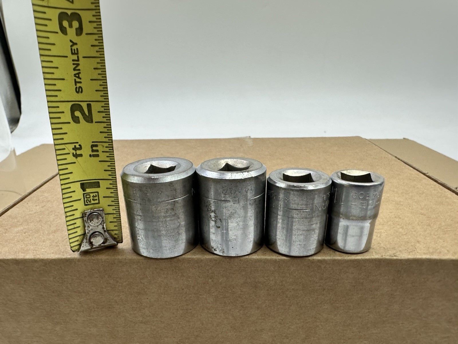 Vtg Craftsman Shallow Socket Set 3/8 Drive Metric 19 17 15 11 EE- USA 12 Point