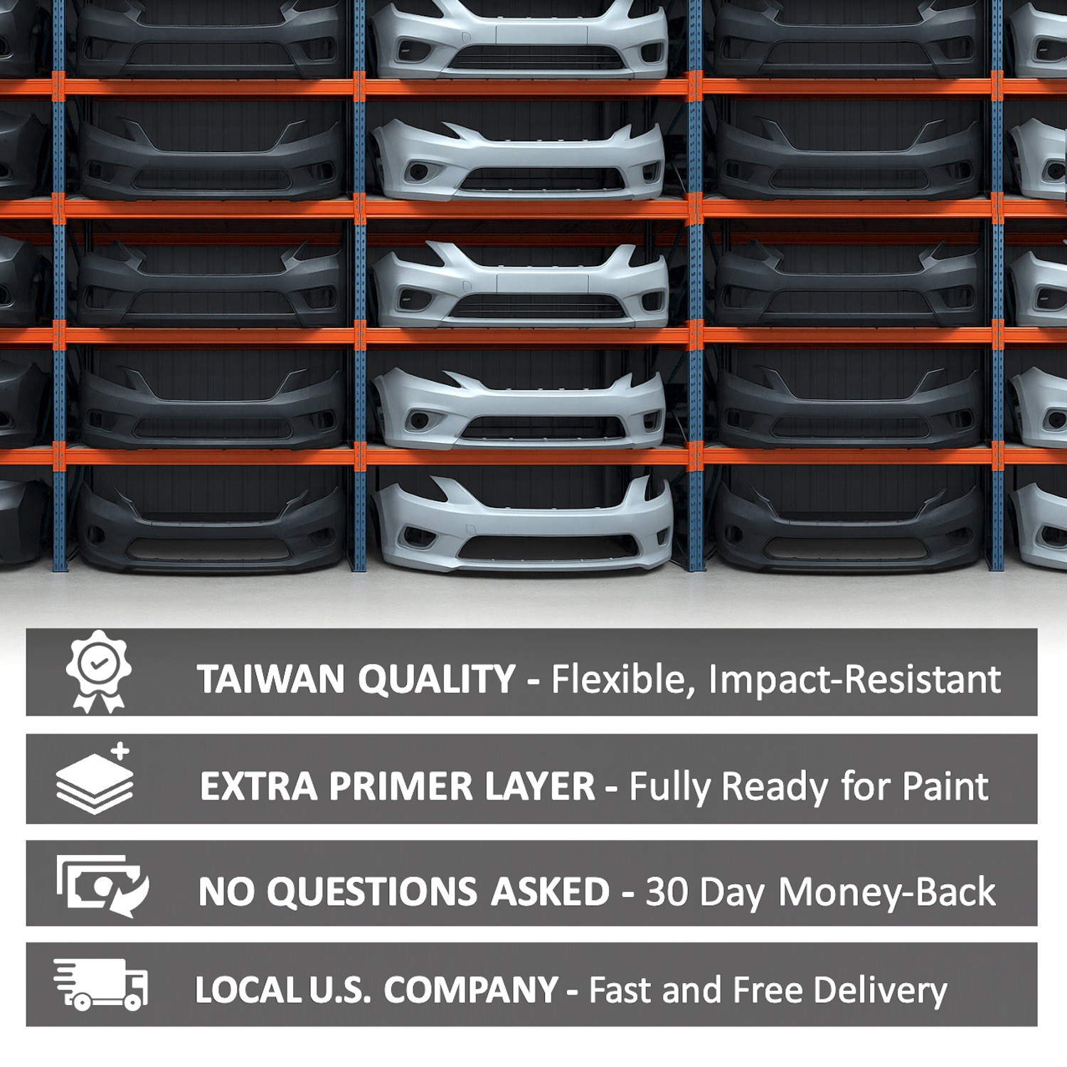 Primed Front Bumper Cover for 2004-2005 Honda Civic Sedan Coupe 04711S5AA91ZZ